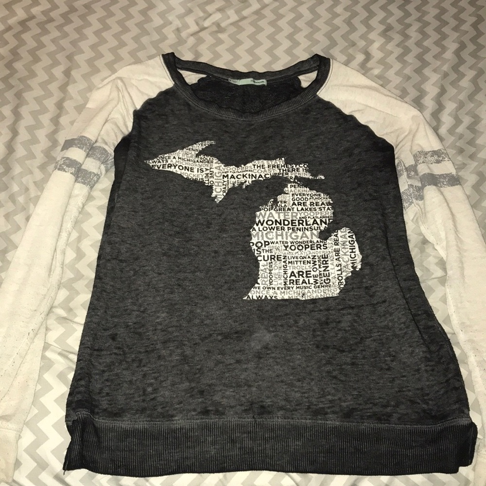 Long sleeve state of Michigan shirt